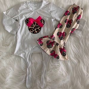 Minnie Mouse cute pants set animal print